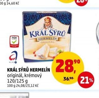 KRÁL SÝRŮ HERMELÍN 120/125 g