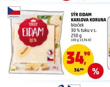 SÝR EIDAM KARLOVA KORUNA bloček 250 g