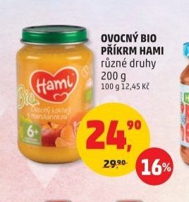 Ovocný Bio příkrm Hami různé druhy