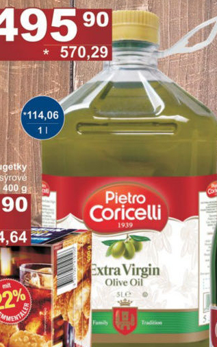 Olivový olej extra panenský Pietro Coricelli