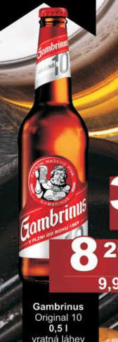 Pivo světlé výčepní Originál 10° Gambrinus
