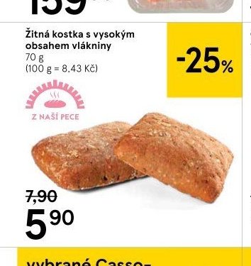 Žitná kostka s vysokým obsahem vlákniny