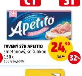 Tavený sýr Apetito smetanový, se šunkou 150 g