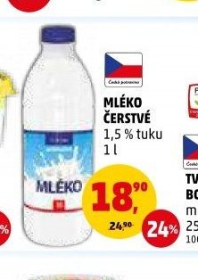 Mléko čerstvé 1,5 % tuku 1 l