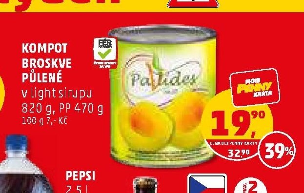 KOMPOT BROSKVE PŮLENÉ