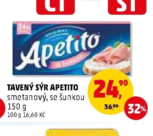 TAVENÝ SÝR APETITO smetanový, se šunkou 150 g