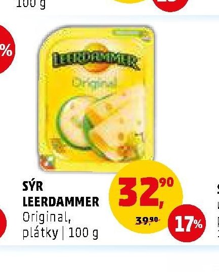 SÝR LEERDAMMER Original, plátky 100 g