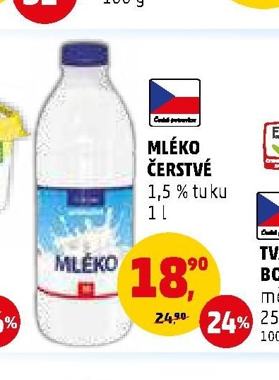 Mléko čerstvé 1 l