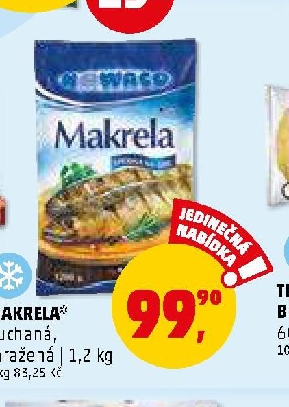 Makrela kuchaná, mražená 1,2 kg