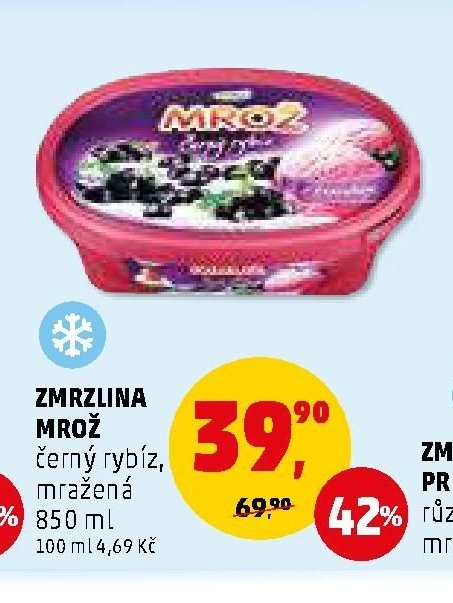 Zmrzlina Mrož černý rybíz