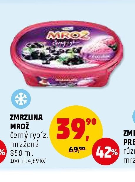 Zmrzlina Mrož černý rybíz, mražená 850 ml
