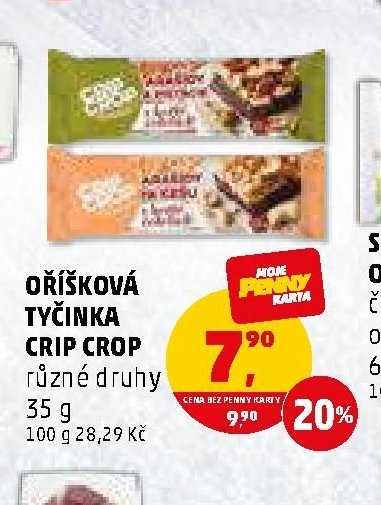 OŘÍŠKOVÁ TYČINKA CRIP CROP různé druhy 35 g