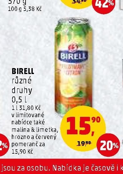 BIRELL různé druhy 0,5 l
