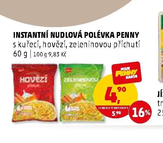 INSTANTNÍ NUDLOVÁ POLÉVKA PENNY