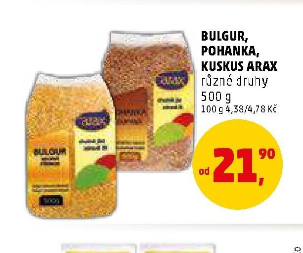 BULGUR, POHANKA, KUSKUS ARAX