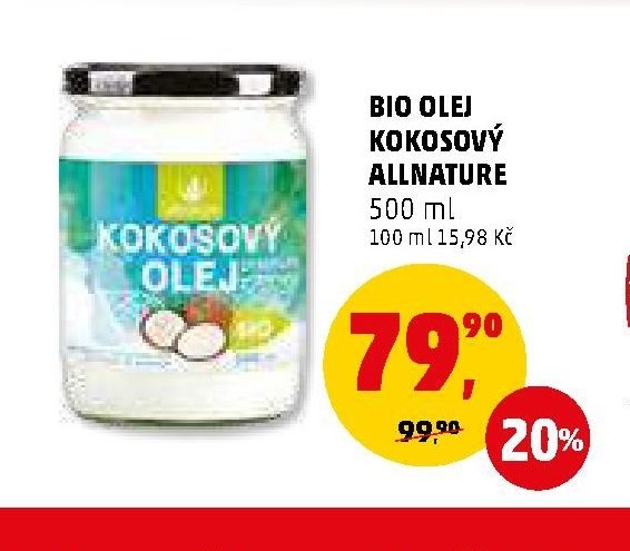 BIO OLEJ KOKOSOVÝ ALLNATURE