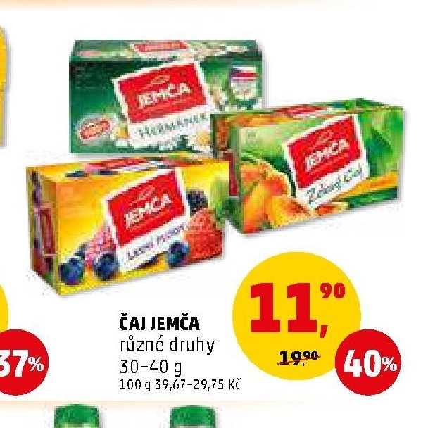 Čaj Jemča různé druhy