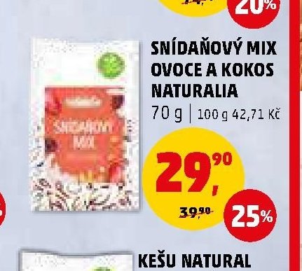 Snídaňový mix ovoce a kokos Naturalia