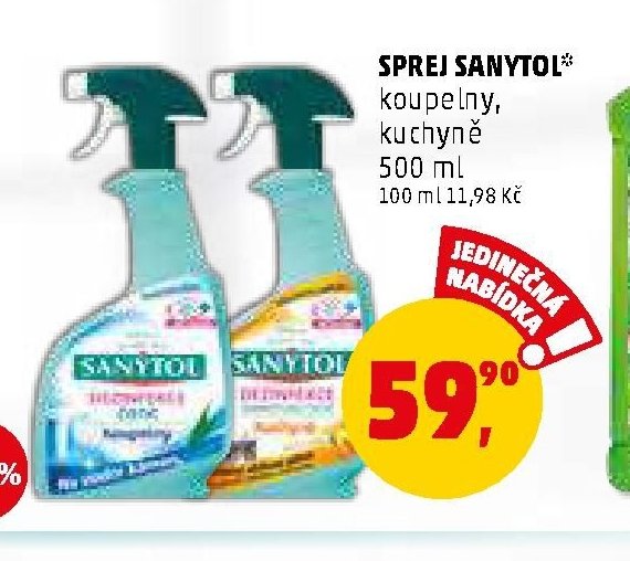 SPREJ SANYTOL koupelny, kuchyně 500 ml