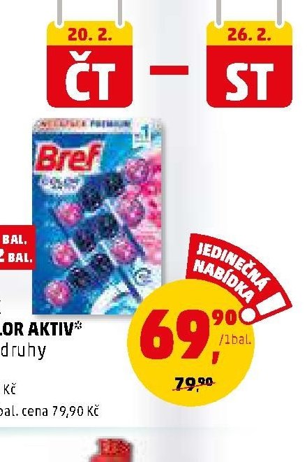 WC BLOK BREF COLOR AKTIV různé druhy 3x 50 g