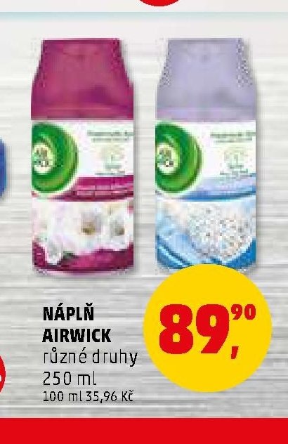 NÁPLŇ AIRWICK různé druhy 250 ml