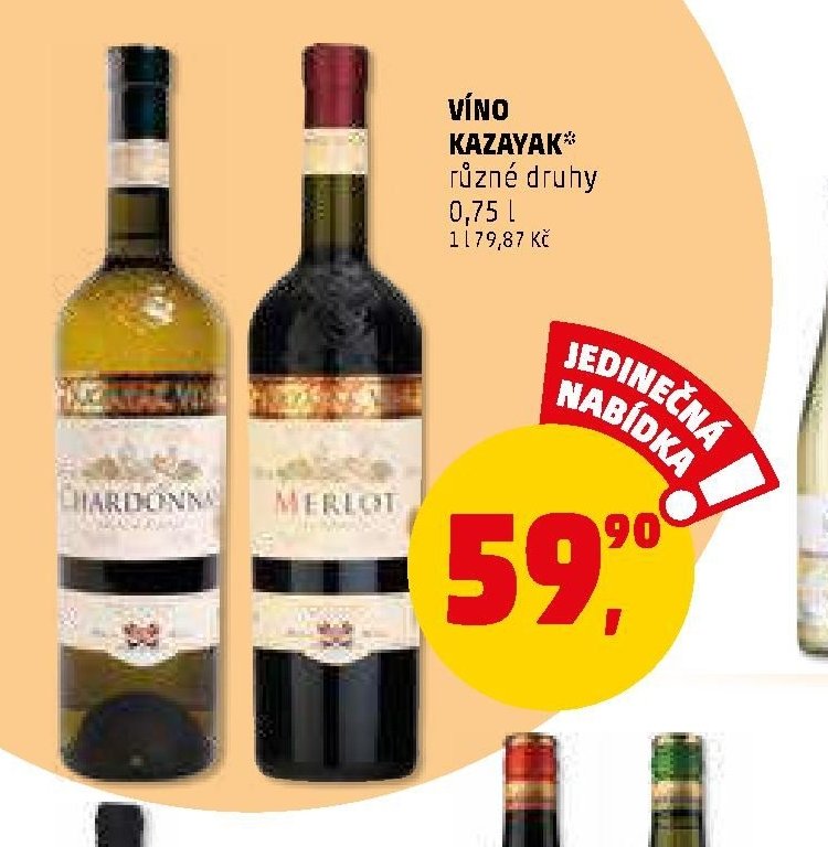 VÍNO KAZAYAK různé druhy 0,75 l