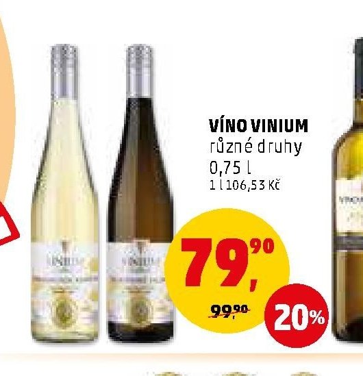 VÍNO VINIUM různé druhy 0,75 l