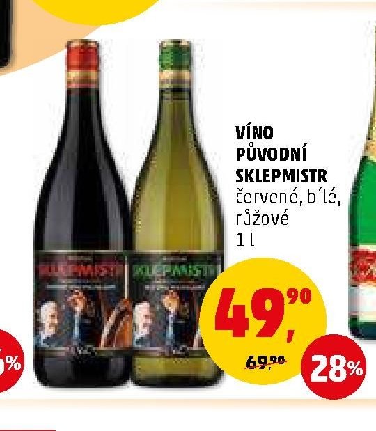 VÍNO PŮVODNÍ SKLEPMISTR červené, bílé, růžové 1 l