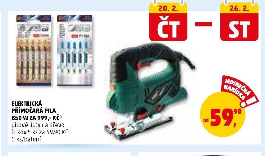 ELEKTRICKÁ PŘÍMOČARÁ PILA 850 W