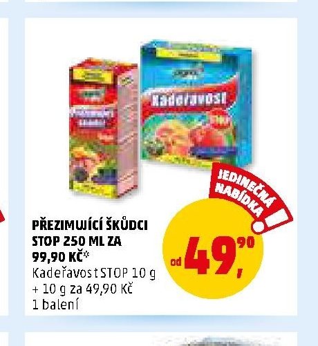 PŘEZIMUJÍCÍ ŠKŮDCI STOP 250 ML ZA 99,90 KČ, Kadeřavost STOP 10 g + 10 g za 49,90 Kč