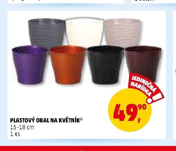 PLASTOVÝ OBAL NA KVĚTNÍK 15-18 cm