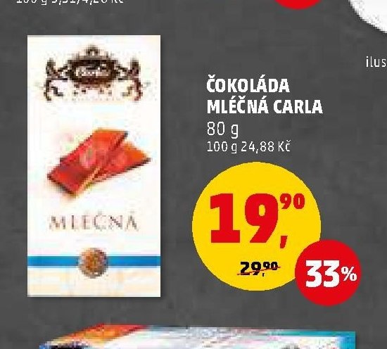 ČOKOLÁDA MLÉČNÁ CARLA