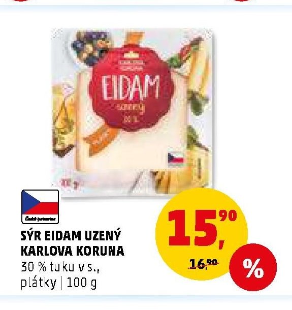 Sýr Eidam uzený Karlova Koruna