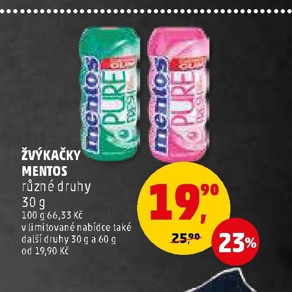 ŽVÝKAČKY MENTOS 30 g