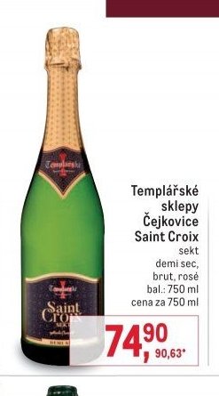 Templářské sklepy Čejkovice Saint Croix