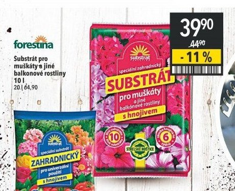 Substrát pro muškáty a jiné balkonové rostliny
