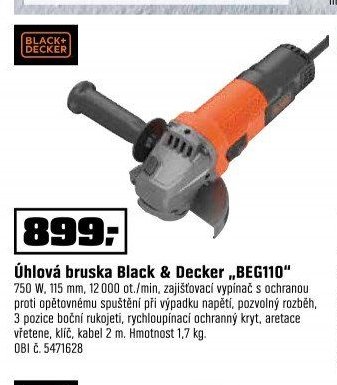 Úhlová bruska Black & Decker „BEG110“
