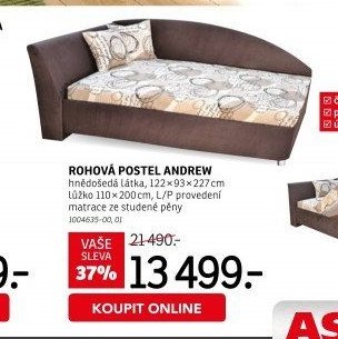 Rohová postel Andrew - ASKO akcniletaky.com