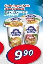 Ochucený jogurt s kousky ovoce Kunín