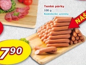 Tenké párky Kostelecké uzeniny