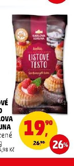LISTOVÉ TĚSTO KARLOVA KORUNA