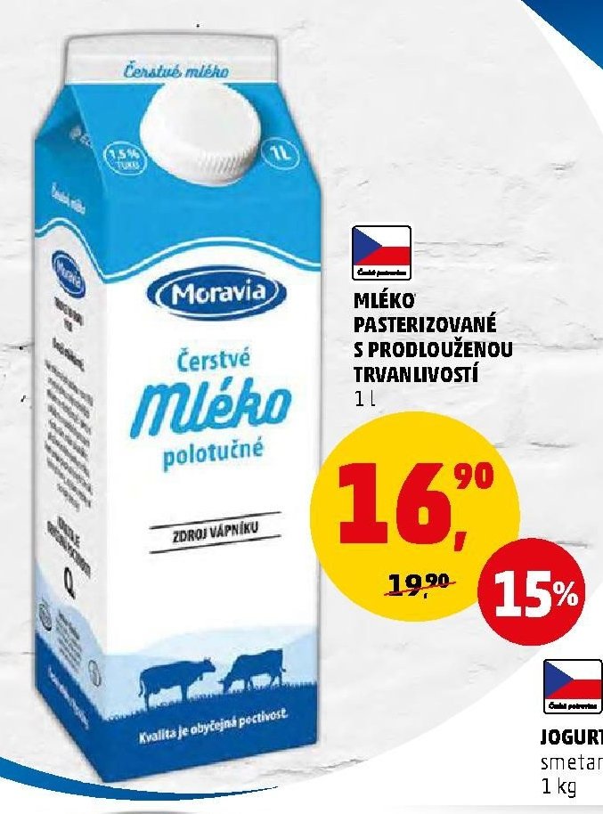 Moravia Čerstvé mléko polotučné 1 l
