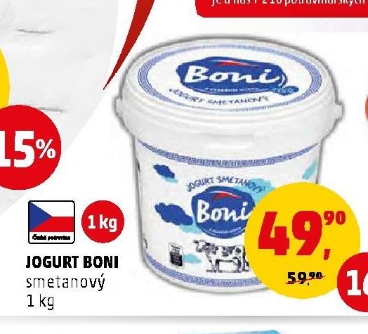 Jogurt Boni smetanový 1 kg