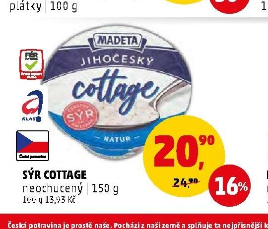 Sýr cottage neochucený 150 g