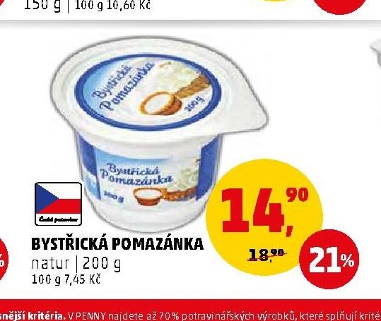 Bystřická pomazánka natur 200 g