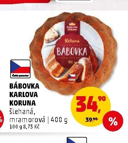 BÁBOVKA KARLOVA KORUNA šlehaná, mramorová 400 g