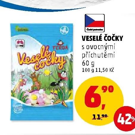 VESELÉ ČOČKY s ovocnými příchutěmi 60 g