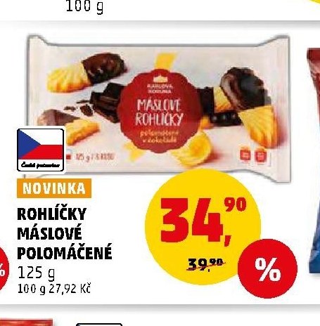 ROHLÍČKY MÁSLOVÉ POLOMÁČENÉ 125 g