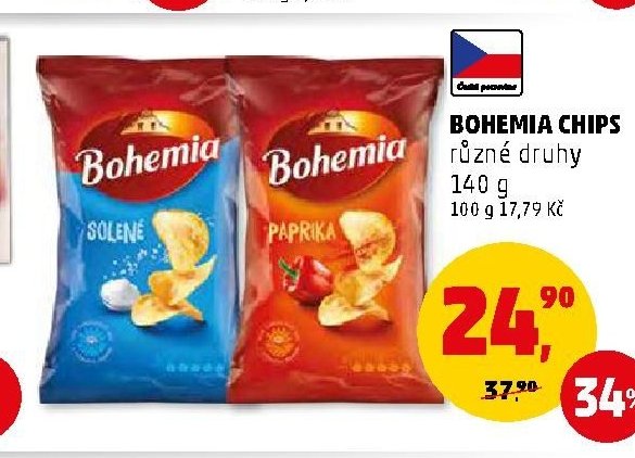 BOHEMIA CHIPS různé druhy 140 g