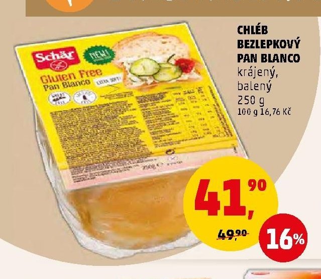 CHLÉB BEZLEPKOVÝ PAN BLANCO